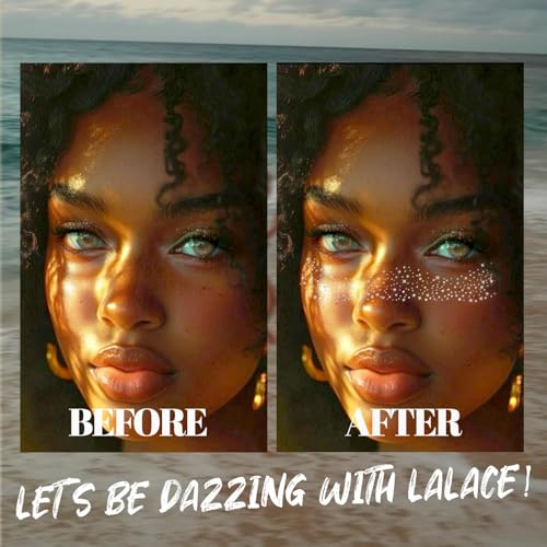 LALACE Glitter Freckles Face Tattoo – Sparkle Freckle Temporary Tattoo, Waterproof Face Glitter for Women, Face Sparkles &...