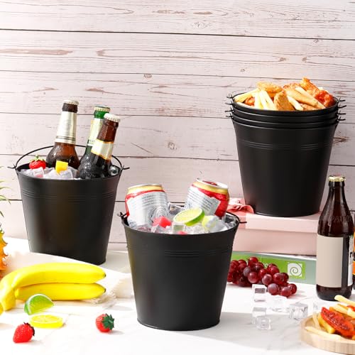 Didaey 24 Pcs Metal Beer Bucket Bulk Ice Bucket Ice Pails with Handle Champagne Soda Party Beverage Chiller for Summer Pic...