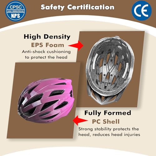 AISSTXOER Road Bike Helmet Adult Men & Women, Adjustable Lightweight Design (22-24.5 Inches) - Vented, Removable Visor & R...