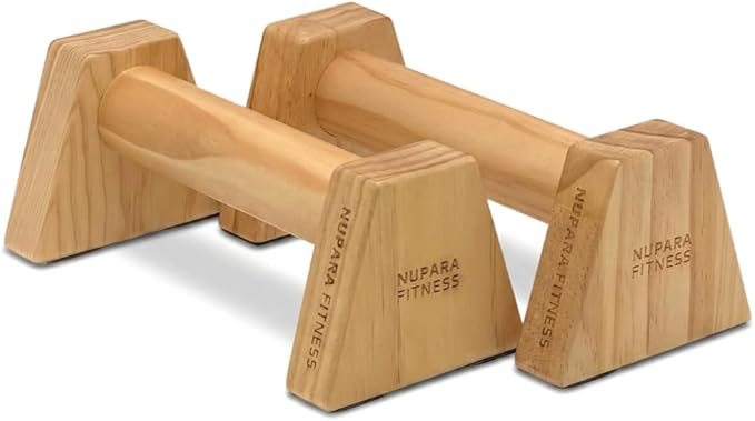 NUPARA FITNESS Wooden Push Up Bars - Calisthenics Equipment for Core and Upper Body Strength Training and Exercise | Push ...