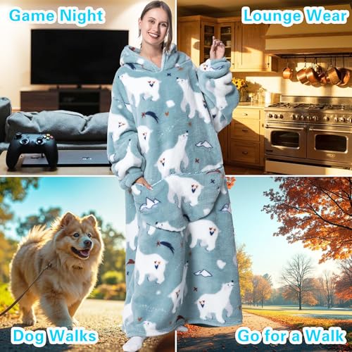 HZAAM Wearable Blankets for Women, Adult Wearable Blanket Men, Blanket Hoodie