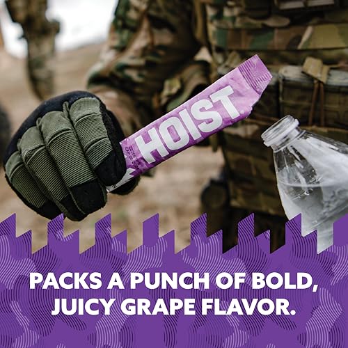 HOIST Electrolyte Drink Mix Powder Sticks – Rapid Rehydration, Military Hydration Formula – Grape (12 Single-Serve Packs)