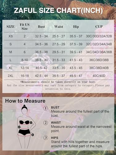 ZAFUL Women's Tie Back Padded High Cut Bralette Bikini Set Two Piece Swimsuit