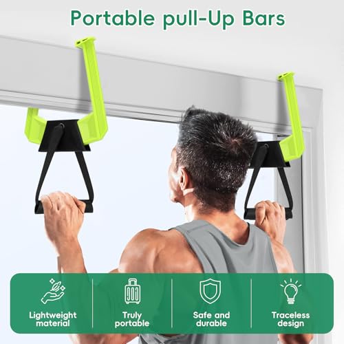 Portable Pull Up Bar for Doorway,Travel Pull Up Bar,Adjustable Home Gym Equipment,Dual Handle Design for Pull-Ups,Maximum ...