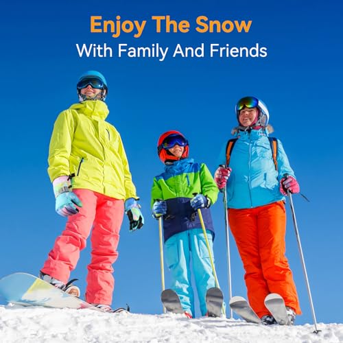 Pnosnesy Ski Gloves,Winter Snow Waterproof Gloves Touchscreen Skiing & Snowboarding Cold Weather Glovess,Fits Both Men & W...