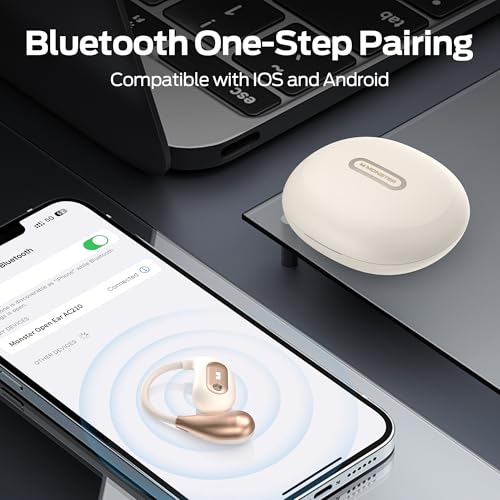 Monster Open Ear AC210 Headphones, Bluetooth 5.4 Earphones Stereo Sound, Wireless Headphones 30 Hours Playback, Type-C Cha...