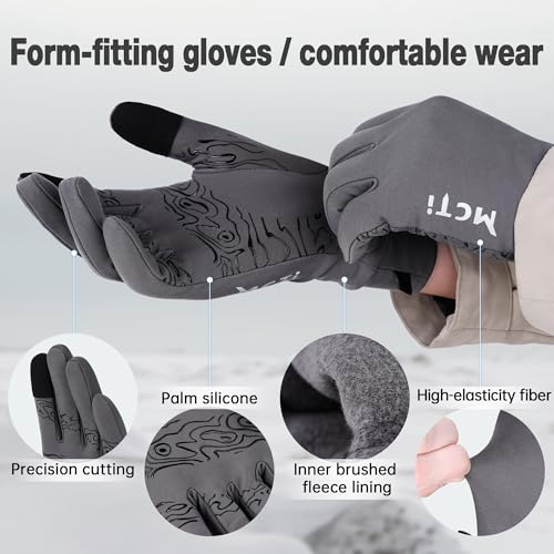 MCTi Lightweight Glove Liners for Men Women, Touch Screen Gloves with Conductive Microfiber, Palm Silicone, for Running Dr...