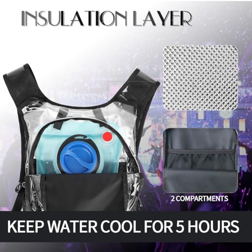 CITCAR Hydration Pack, Water Backpack with 3L Hydration Bladder Lightweight Insulation, Festival Essential, Rave Hydration...