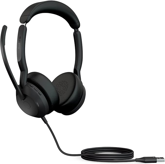 Jabra Evolve2 50 Wired Stereo Headset - with AirComfort Technology, Noise-Cancelling Mics & Active Noise Cancellation - MS...