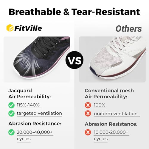 FitVille Woman Walking Shoes Wide Width Heel Pain Lightweight Cloud Lite V1