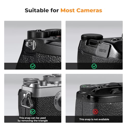 K&F CONCEPT Camera Neck Strap,100cm Nylon Rope Camera Shoulder Strap with O-ring for DSLR Camera- Black