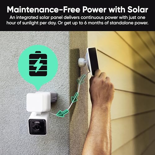 WYZE Solar Cam Pan (Flagship Model), Security Cameras Wireless Outdoor, 2K 360° Pan-Tilt Battery Powered 2.4GHz Wi-Fi Came...