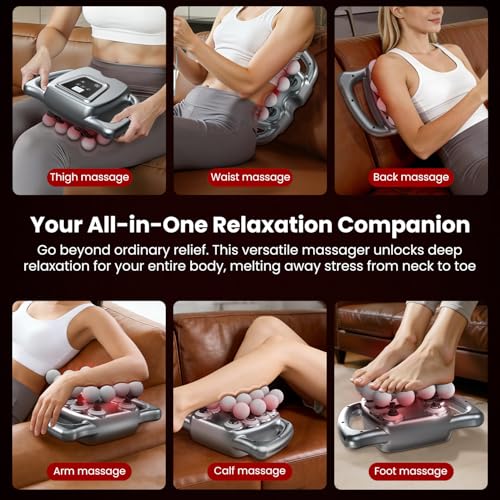 AKALOL Massage Gun, 2IN1 24 & 16 Head Multi Massager Gun Deep Tissue with Red Light, 9 Modes 30 Intensity Levels, Cordless...