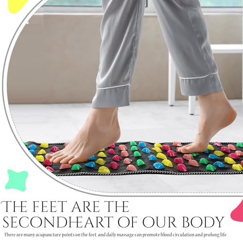 TrelaCo Foot Massage Mat Reflexology Walk Stone Road Foot Massage Acupoint Mat for Acupressure Relaxes for Long Sitting El...