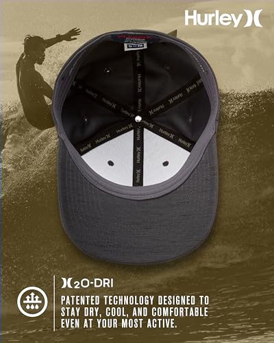 Hurley Men's Baseball Cap – Lightweight Curved Bill H2O Dri Fitted Caps for Men