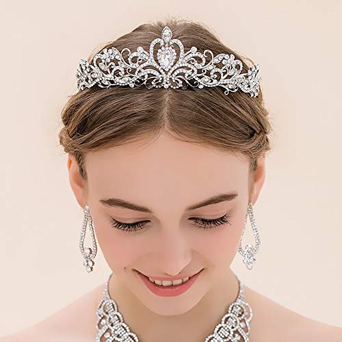 ZOCONE Birthday Tiara Crown for Women Girls, 2 Pack Crystal Princess Tiara for Women, Bridal Crowns for Wedding Party, Hai...