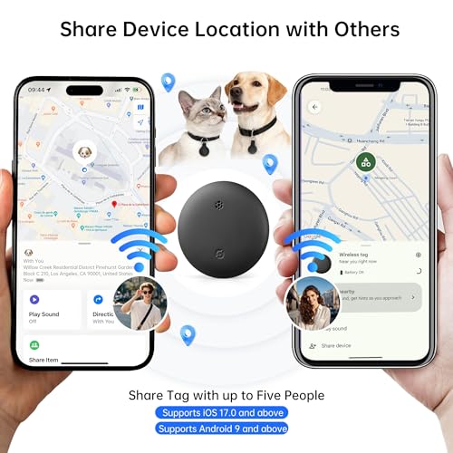Bluetooth Tracker, Dual System Air Tracker Tag-for iOS & Android, 100dB Sound, Waterproof Item Finder, Worldwide Smart Loc...