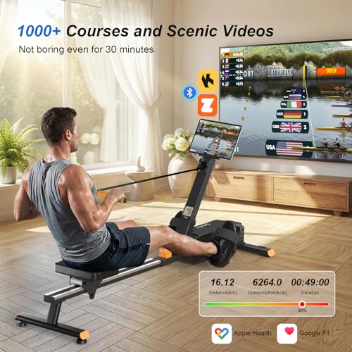 2026update Magnetic Rowing Machines for Home,Rower Machine with 16 Levels,Powerful Silent Magnetic Resistance,350lbs Weigh...