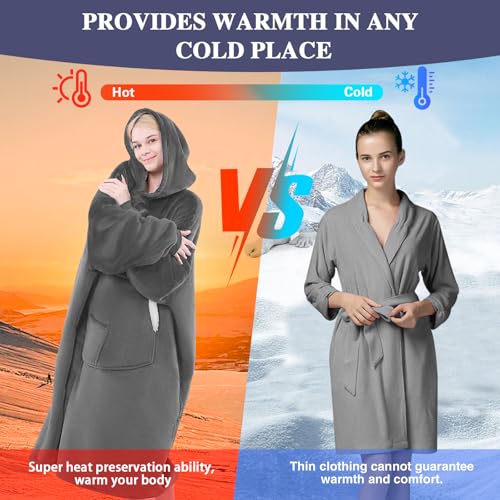 NORD ECO Wearable Blanket Hoodie, Birthday Christmas Gifts for Women Mom Girlfriend, Oversized Cozy and Giant Flannel Sher...