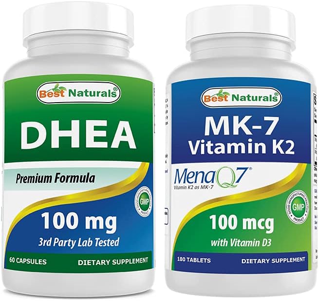 Best Naturals DHEA 100mg & Vitamin K2 (MK7) with D3