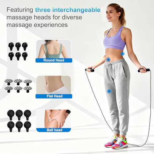 APXPF 6 Head Massage Gun - Deep Tissue Massage Gun with 50 Adjustable Intensities & 9 Modes, Electric Percussion Massage T...