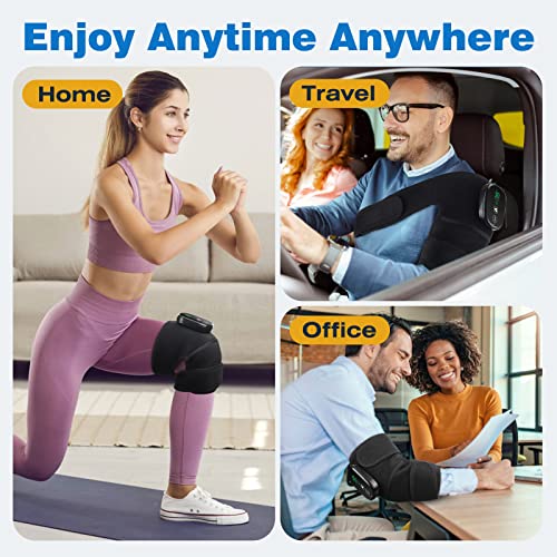 MOAJAZA Cordless Knee Heating Pad with Vibration, FSA or HSA Eligible, Heated Knee Brace Wrap, Heating Pad for Shoulder El...