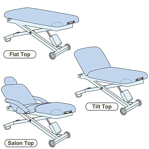 EarthLite Ellora Electric Lift Massage Table, Flat Table Top, Made in USA, 30" x 73, Mystic Blue