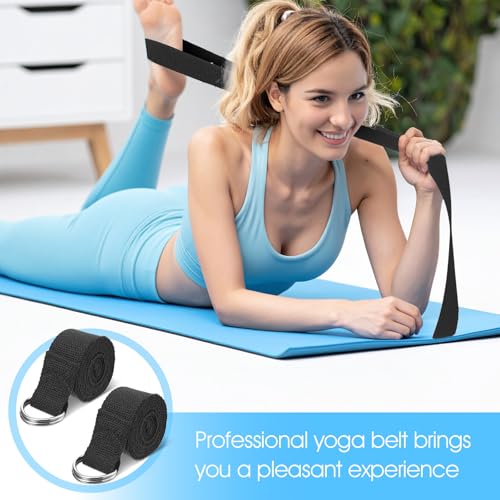 16 Pcs Yoga Strap for Stretching Bulk 6ft Exercise Stretch Band with Metal D Ring Adjustable Pilates Non Elastic Yoga Stre...