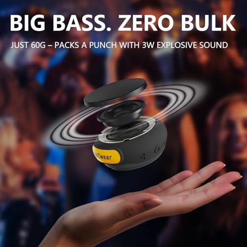 ANCwear Portable Bluetooth Speakers Wireless Mini Speaker with Enhanced Bass, HD Sound, Wearable Speaker with Microphone, ...