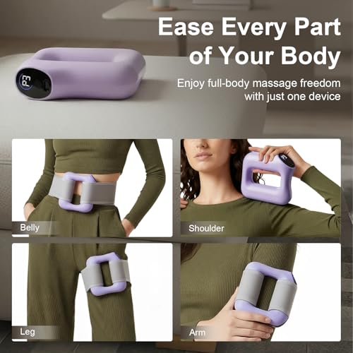 Lqyom Deep Tissue Percussion Massage Gun, Ergonomic Fascia Blaster with 3 Modes & 5 Levels, Fascia Ring Massager with Belt...