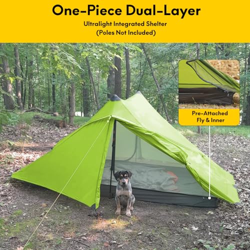 LANSHAN Ultralight Tent 3-Season Backpacking Tent for 1-Person or 2-Person Camping, Trekking, Kayaking, Climbing, Hiking