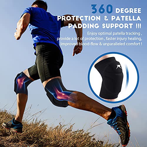 Racbeuk Volleyball Knee Pads,Knee Compression Sleeve Support for Men Women with High Protection Pads,Professional Grade Kn...
