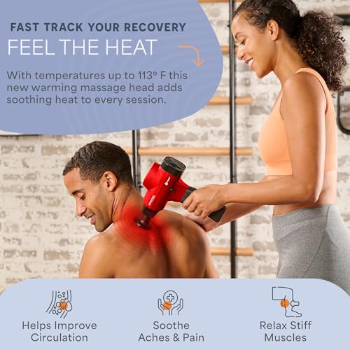 Lifepro Sonic Pro Handheld Electric Massage Gun – Deep Tissue Percussion Massager Gun with 10 Speeds & 9 Heads – Muscle Ma...