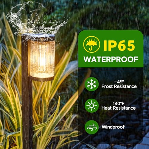 ELECLINK Solar Pathway Lights Outdoor, 6 Pack Upgraded Outdoor Solar Lights for Outside Super Bright Up to 12Hrs, IP65 Wat...