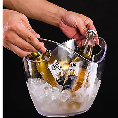 Wine Chiller & Party Beverage Tub， Clear Acrylic Food Grade Ice Bucket, 3.5LiterStorage Tub, See Through ice Tub Champagne...