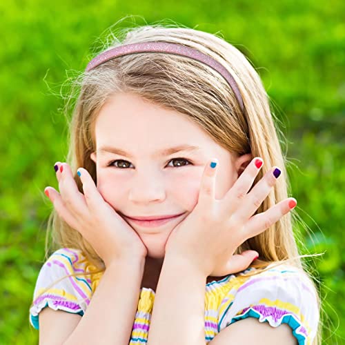 Fishdown Thin Glitter Headbands 6 Pack, Including Gold, Silver, Rose Red, Pink, Blue, Light Blue for Girls and Women, Non-...