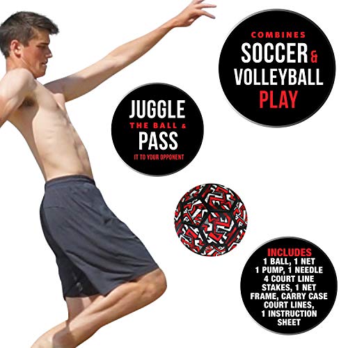 Wicked Big Sports Takraw Juggle Volleyball and Soccer Tennis Portable Outdoor Sports Tailgate Backyard Beach Game