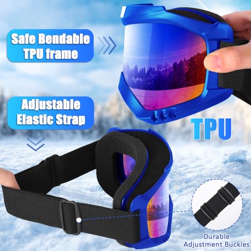 YENPK Ski Goggles Men Women, Snowboard Goggles UV Protection Anti Fog OTG Snow Goggles for Snowmobile Skiing Skating