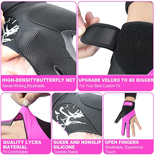 YFY Billiard Pool Gloves for Left Hand 3 Finger, Splicing Process, Snooker Cue Sport Glove Popular Sizes for Men & Women
