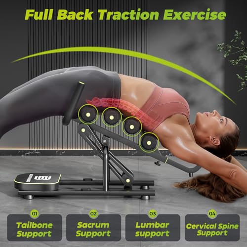 Mini Inversion Chair for Back Pain Relief, Compact Foldable Back Stretcher with Spine Decompression, Full Back & Neck Stre...