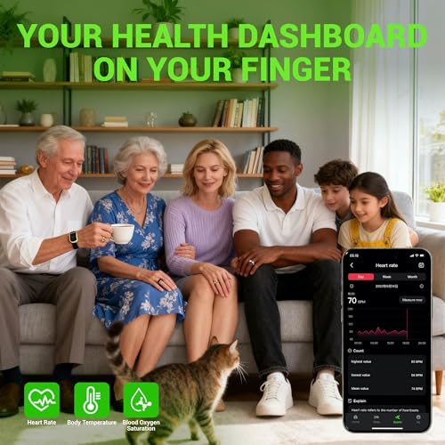 Smart Ring - Free Heart Rate SpO2 Sleep Tracker | No Subscription | IP68 Waterproof Fitness Tracker | 24/7 Activity Monito...