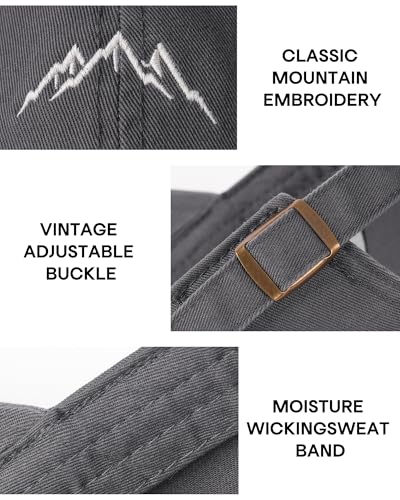 FURTALK Baseball Cap Men Mountain Embroidery Dad Hat Unstructured Soft Vintage Washed Cotton Outdoor Hats for Men