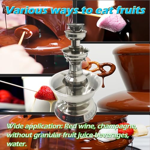 INTBUYING 3-Tier Red Wine Fountain Machine Champagne Beverage Warmer Dispenser Commercial Grade 3.5L 304 Stainless Steel 1...