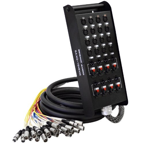 Seismic Audio - Saxq-16X8X25 - 16 Channel 25 Xlr Snake Cable With Xlr And 1/4 Returns On The Box