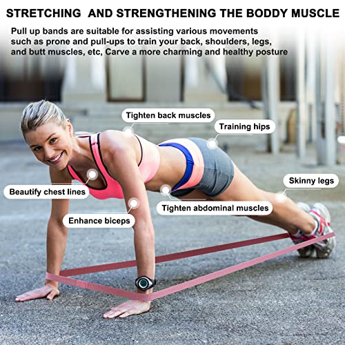 CORTNOE Resistance Bands with Handles,Pull Up Bands Fabric Long Resistance Bands Set of 10 Long Workout Bands with Door An...