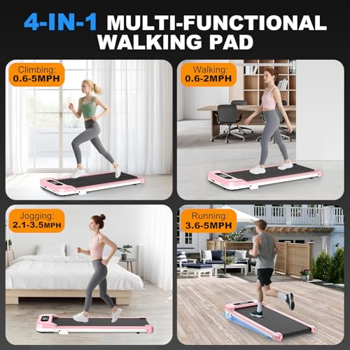 Walking Pad with Incline, Under Desk Treadmill for Home Office with Ultra Quiet <40dB, 2.5 HP Portable Walking Jogging Run...