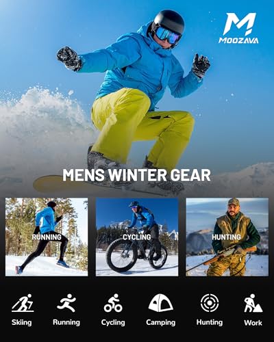 Moozava Mens Thermal Long Sleeve Shirt Fleece Lined Compression Base Layer Top Cold Weather Gear Hunting Athletic Undershirt