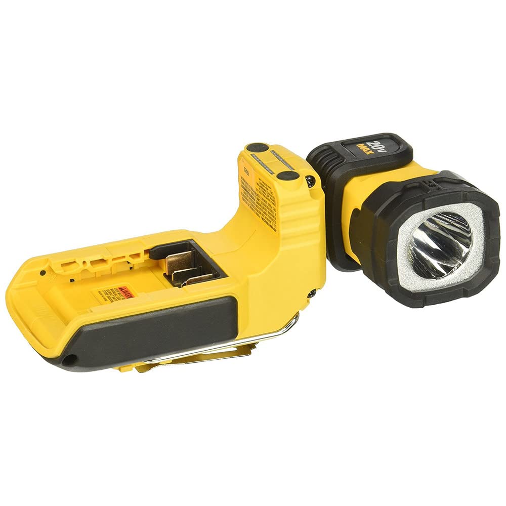 DEWALT 20V MAX LED Work Light Rechargeable, LED Flashlight, Magnetic Flashlight, Freestanding and Clip-On Light, 360 degree pivoting Head, Tool Only (DCL044)