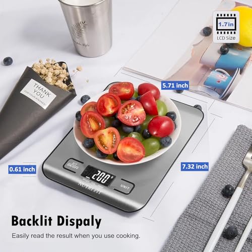 Food Scale, Kitchen Scales Digital Weight Food Grams and Ounces for Weight Loss Baking Cooking of NUTRI FIT, Max 11lb 1g I...
