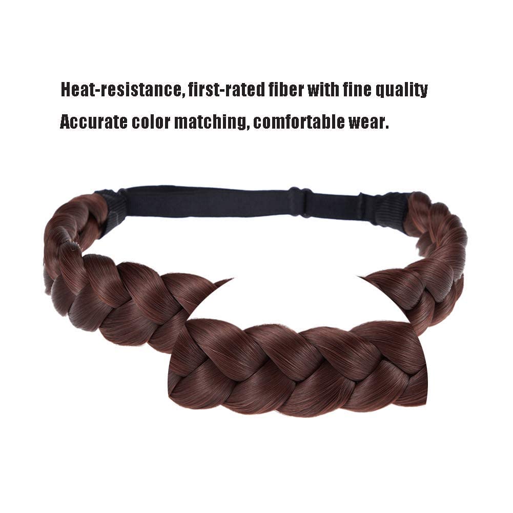TOECWEGR Braid headband 3 Strands Synthetic Fashion Hair Stretch Plaited Hair Headbands